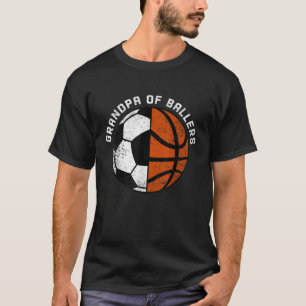 T-shirt Mens Grand-Père De Ballers Funny Soccer Basketball