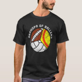 T-shirt Mens Grand-Père De Ballers Softball Volleyball Foo (Devant)