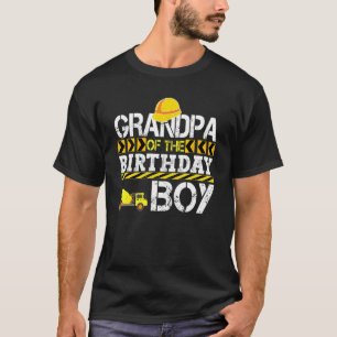 T-shirt Mens Grand-Père De L'Anniversaire Boy Construction