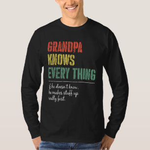 T-shirt Mens Grand-père sait tout 60ème Fête des pères