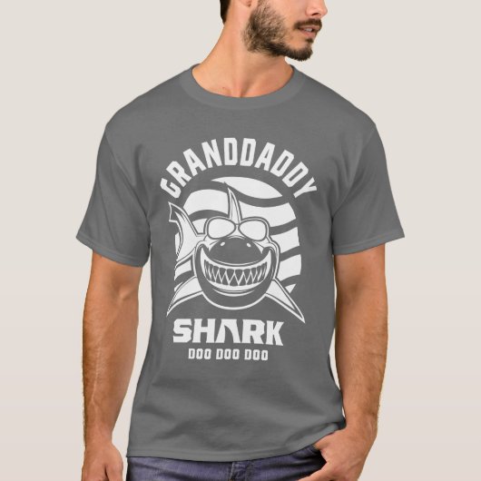 T-shirt Mens Granddaddy Shark Grandpa Cadeau (Devant)