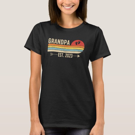 T-shirt Mens Grandpa 2023 New First Time Grandpa To Be (Devant)
