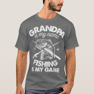 T-shirt Mens Grandpa Fishing Grandpa Est Mon Nom Pêche Est