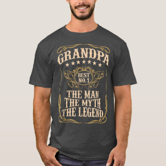 T-shirt Mens GRANDPA L'HOMME LE MYTHE LA LÉGENDE Père