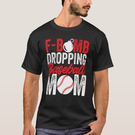 T-shirt Mens Graphic F Bombe Laisser Baseball Maman (Devant)