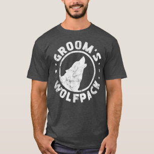 T-shirt Mens Grooms Wolfpack Groom Groomsmen Bachelor