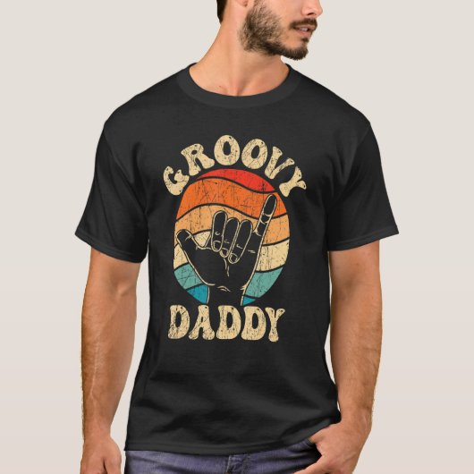 T-shirt Mens Groovy Daddy 70s Aesthetic Nostalgia 1970's R (Devant)