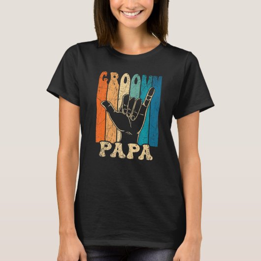T-shirt Mens Groovy Papa 70s Aesthetic Nostalgia 1970's Re (Devant)