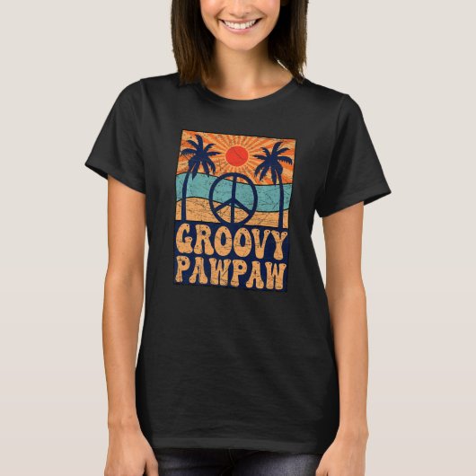T-shirt Mens Groovy Pawpaw 70s Aesthetic Nostalgia 1970's (Devant)