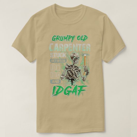 T-shirt Mens Grumpy Old Carpenter Coincé entre IDC et ID (Design devant)