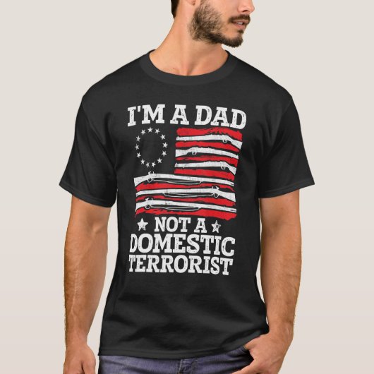 T-shirt Mens Gun Drapeau américain Je suis un papa pas un (Devant)