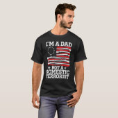 T-shirt Mens Gun Drapeau américain Je suis un papa pas un (Devant entier)