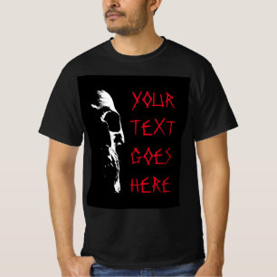 T-shirt Mens Halloween Crâne Horreur de texte rouge désorg