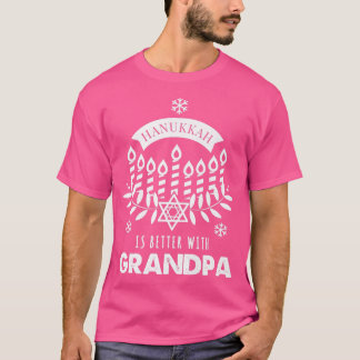T-shirt Mens Hanoukka est meilleur avec grand-père jumeler