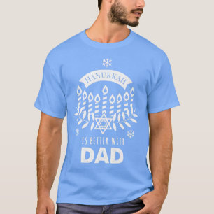T-shirt Mens Hanoukka est meilleur avec papa jumeler la fa