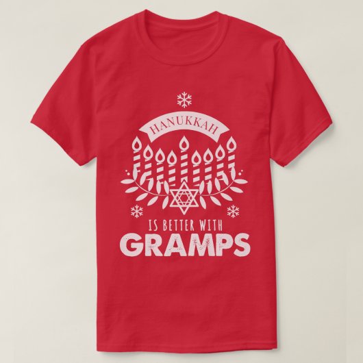 T-shirt Mens Hanukkah Is Better with Gramps Matching Famil (Design devant)