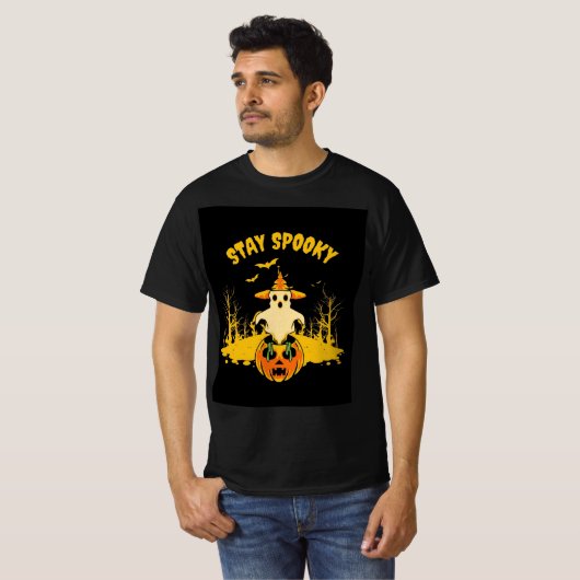 T-shirt mens helloween stay spooky design t shirt  (Devant entier)