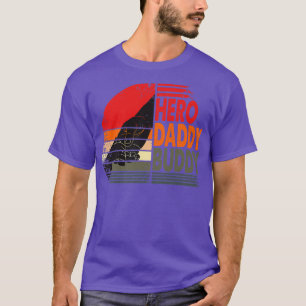 T-shirt Mens HERO DADDY BUDDY Papa Père Père Funny Pères D