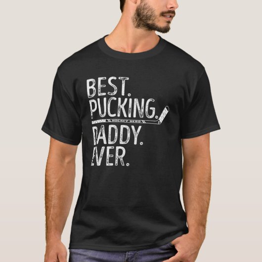 T-shirt Mens Hockey Meilleur Pucking Papa Jamais Entraîneu (Devant)