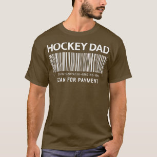 T-shirt Mens Hockey Papa numérisation pour paiement Funky