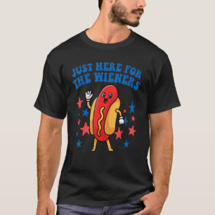 T-shirt Mens Hot Dog Je suis juste ici pour les Wieners 4E