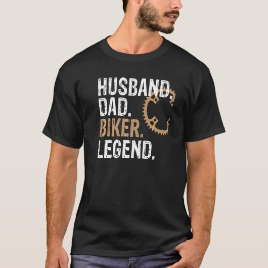 T-shirt Mens Husband Dad Biker Legend  Mountain Bike (Devant)