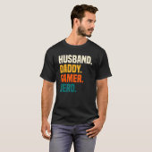 T-shirt Mens   Husband Dad Father Gamer Gaming (Devant entier)