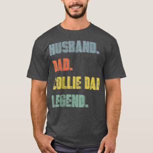 T-shirt Mens Husband Papa Collie Papa Legend Vintage Fathe