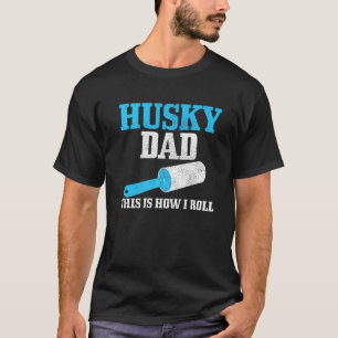 T-shirt Mens Husky Papa Chien Cheveux Siberian Husky