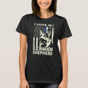T-shirt Mens I Love German Shepherd mignon Allemand Shepar
