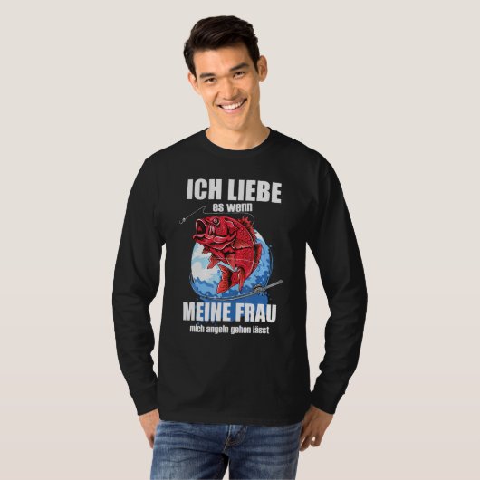 T-shirt Mens Ich Liebe Es Wenn Frau Mich Fishing Lets Fisc (Devant entier)