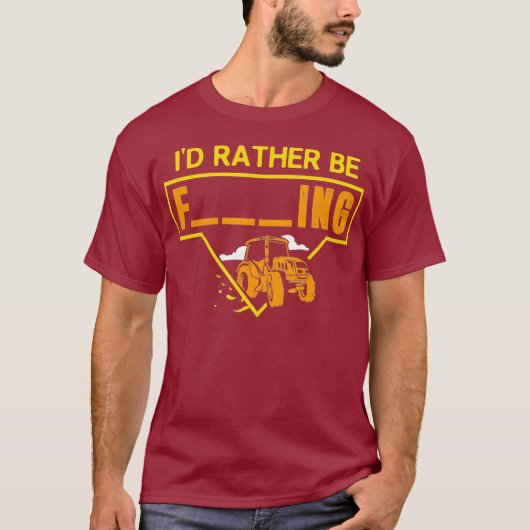 T-shirt Mens Id Plutôt Farming Tractor Conception Pour Un (Devant)