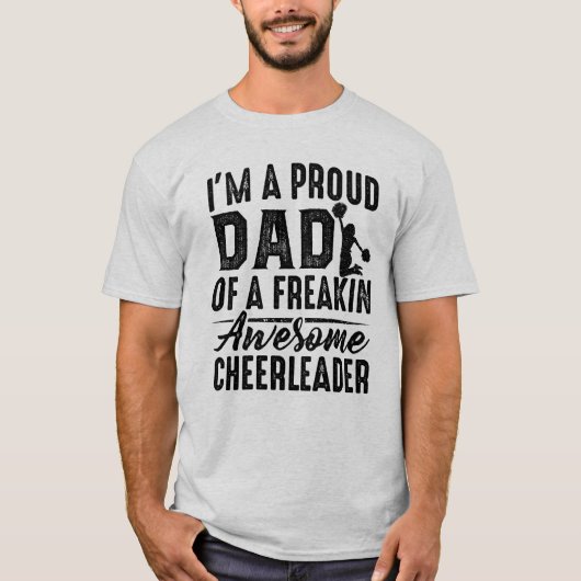 T-shirt Mens I'm a Proud Pom-pom girl papa of Daughter Che (Devant)