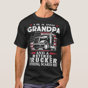 T-shirt Mens I'm Père Grandpa Rétired Trucker Nothing Scar