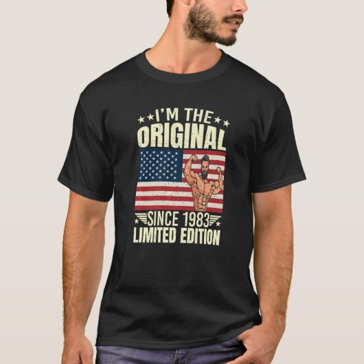 T-shirt Mens I'm The Original depuis 1983 Style Cool Retro (Devant)