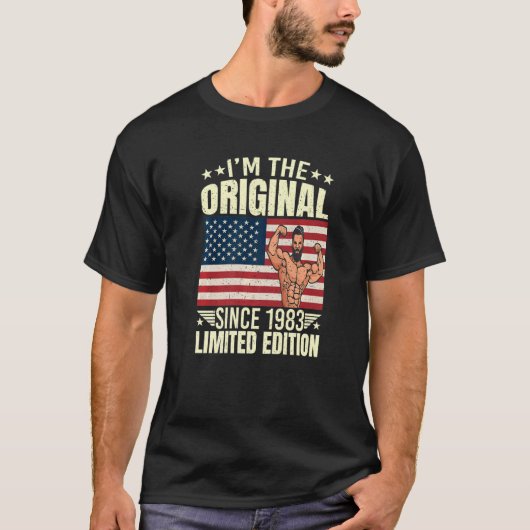 T-shirt Mens I'm The Original depuis 1983 Style Cool Retro (Devant)