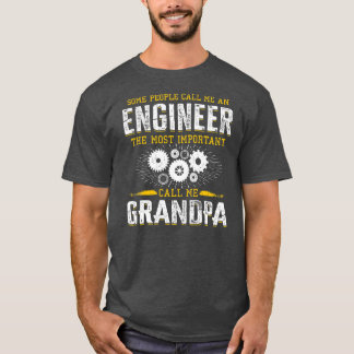 T-shirt Mens Ingénieur Papa Grand-père Ingénieur
