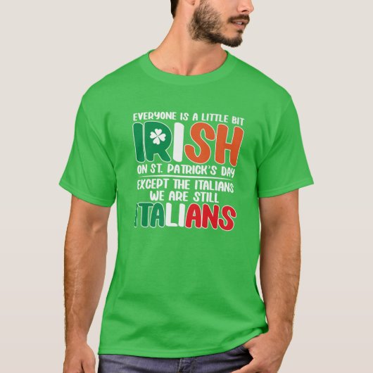 T-shirt Mens Italie St. Patrick's Day Italien drôle Shamro (Devant)
