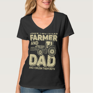 T-shirt Mens J'Ai Deux Titres Fermier Et Papa Tractor Farm