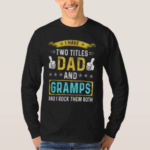 T-shirt Mens J'Ai Deux Titres Papa Et Gramps - Pour Père