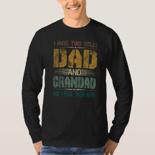 T-shirt Mens J'Ai Deux Titres Papa Et Grand Pères Da