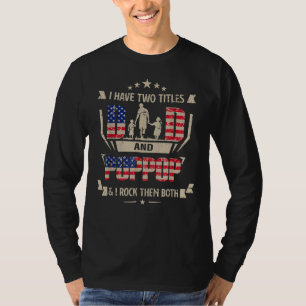 T-shirt Mens J'Ai Deux Titres Papa Et Poppop Et Je Rock T