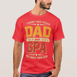 T-shirt Mens J'Ai Deux Titres Papa & Gpa Funny Fête des pè