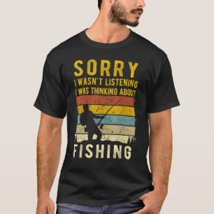 T-shirt Mens Je Pensais À Pêcheur Pêcheur