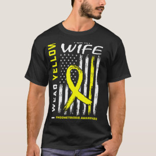 T-shirt Mens Je Porte Du Jaune Pour Ma Femme Endometriose