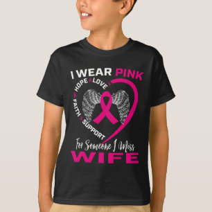 T-shirt Mens Je Porte Du Rose Pour Ma Femme Cancer Du Sein