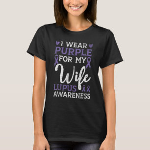 T-shirt Mens Je Porte Du Violet Pour Mon Épouse Lupus Supé