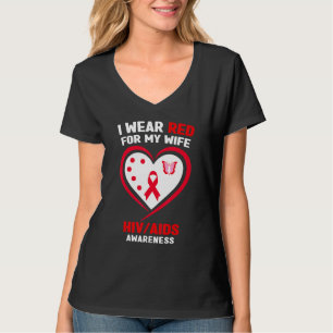 T-shirt Mens Je porte le rouge pour ma femme Sensibilisati
