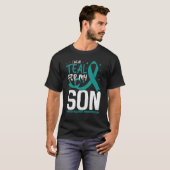 T-shirt Mens Je Porte Turquoise Pour Son Alimentation Alle (Devant entier)