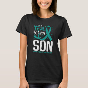 T-shirt Mens Je Porte Turquoise Pour Son Alimentation Alle